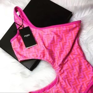 Fendi Pink Cutout Swimsuit